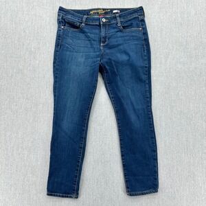 Arizona Jean Co Womens Super Skinny Jeans Size 11 Short Dark Wash Blue Mid Rise